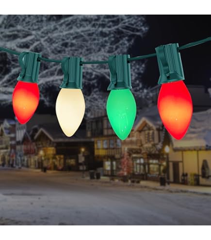 クリスマス tiko Konictom C7 Christmas String Lights, 25Ft Vintage Clear